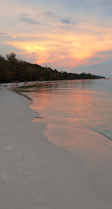 Beach during sunset