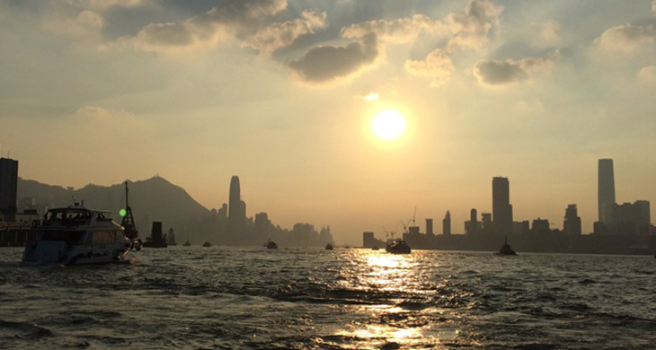 A view of Hong Kong from the sea